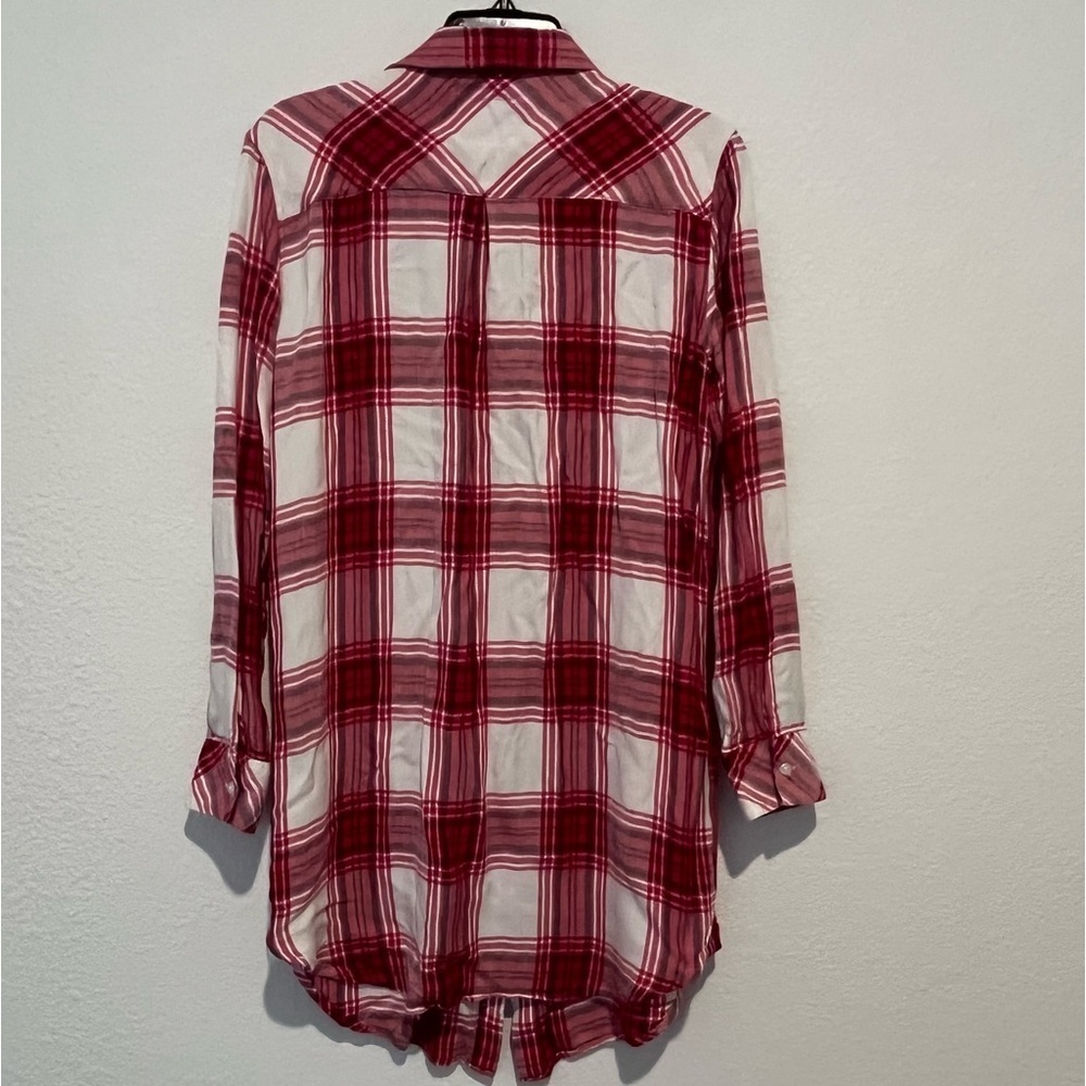 Rails Button Down Shirt In Raspberry & White Size… - image 2